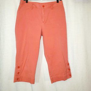 Womens Sz 10P Rafaella Petite Denim Cropped Jeans Capri Pants Salmon #10D